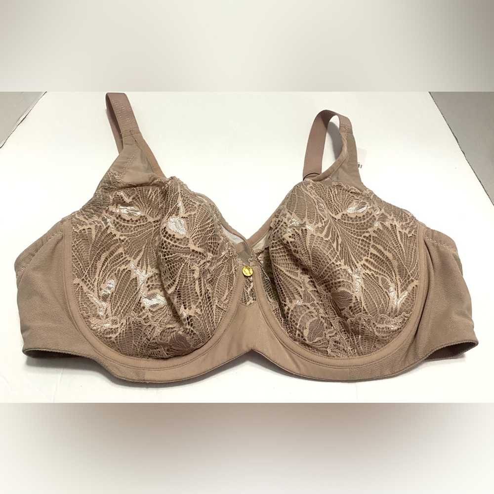 Understance Bra Full Coverage Cotton Cup Bra Lace Mesh Underwire Dusty Mauve 44D